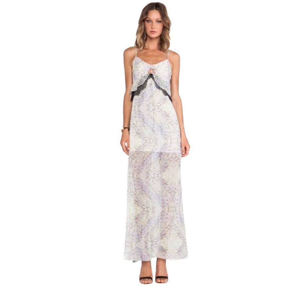 Y2K baby doll BCBG empire waist fairy lace maxi dress sz 4